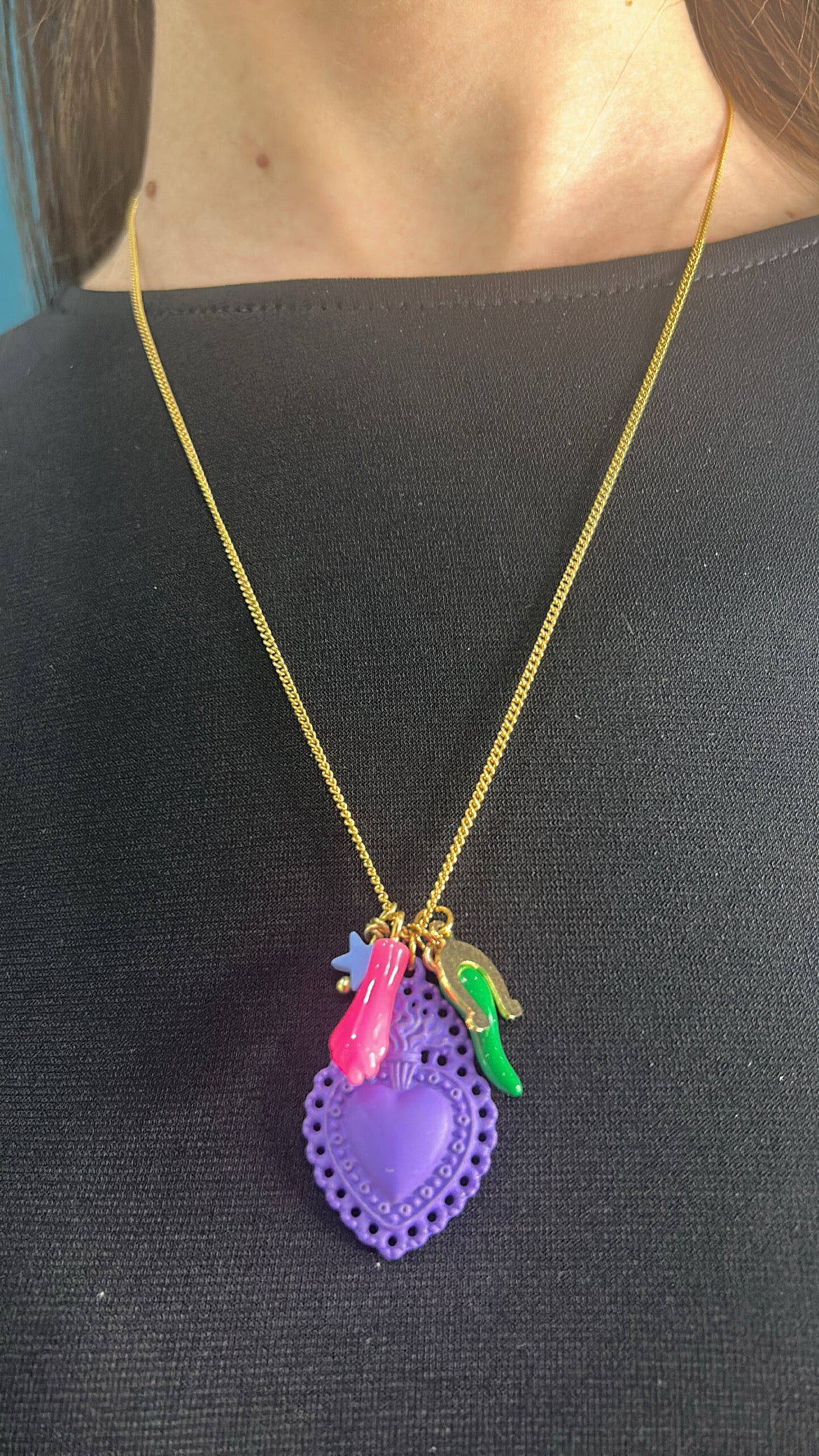 Collana in accaio portafortuna